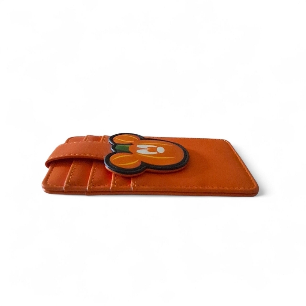 Disney Parks Halloween Mickey Pumpkin Orange Cardholder Wallet β NWT - Picture 5 of 6